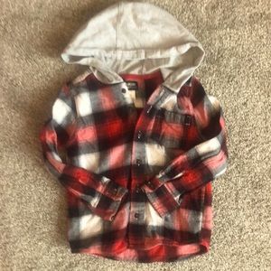 Boys 5T hooded flannel shirt.